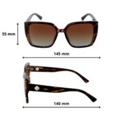 Okulary przeciwsłoneczne damskie z polaryzacją kocie brązowe - PZ 926-13 - obrazek 4
