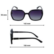 Okulary przeciwsłoneczne damskie z polaryzacją czarne muchy - PZ 972-1 - obrazek 4