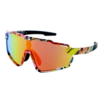 Okulary rowerowe sportowe przeciwsłoneczne z polaryzacją dla dzieci czerwone lustrzane - PZ 500S-11