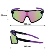 Okulary rowerowe sportowe przeciwsłoneczne z polaryzacją dla dzieci fioletowe lustrzane - PZ 501S-7 - obrazek 3