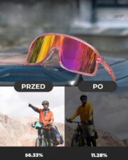 Okulary rowerowe do biegania fotochromowe przeciwsłoneczne sportowe różowe - SP350-LG - obrazek 3