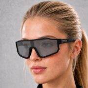 Okulary rowerowe do biegania fotochromowe przeciwsłoneczne sportowe czarne - PZ 374F-1 - obrazek 2