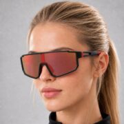 Okulary rowerowe do biegania fotochromowe przeciwsłoneczne sportowe czerwone - PZ 374F-8 - obrazek 2