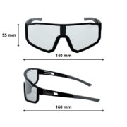 Okulary rowerowe do biegania fotochromowe przeciwsłoneczne sportowe czarne - PZ 374F-1 - obrazek 4