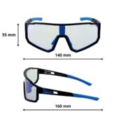Okulary rowerowe do biegania fotochromowe przeciwsłoneczne sportowe niebieskie - PZ 374F-10 - obrazek 4