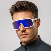 Okulary rowerowe do biegania przeciwsłoneczne polaryzacyjne sportowe fioletowe - SP350-BW - obrazek 2