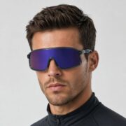 Okulary rowerowe do biegania przeciwsłoneczne polaryzacyjne sportowe fioletowe - SP350-DGP - obrazek 2