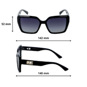 Okulary przeciwsłoneczne damskie z polaryzacją kocie czarne - PZ 1031-1 - obrazek 4