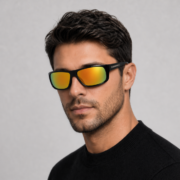 Okulary przeciwsłoneczne męskie z polaryzacją czerwone lustrzane - PZ 1109-8 - obrazek 2