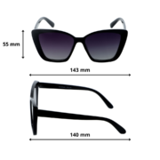 Okulary przeciwsłoneczne damskie z polaryzacją kocie czarne - PZ 888-1 - obrazek 4