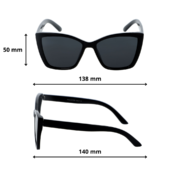 Okulary przeciwsłoneczne damskie z polaryzacją kocie czarne - PZ 921-1 - obrazek 4