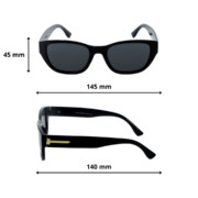 Okulary przeciwsłoneczne damskie z polaryzacją kocie czarne - PZ 944-1 - obrazek 4