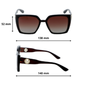Okulary przeciwsłoneczne damskie z polaryzacją kocie brązowe - PZ 966-2 - obrazek 4
