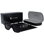 Okulary przeciwsłoneczne damskie z polaryzacją kocie czarne - PZ 1041-1 - obrazek 3