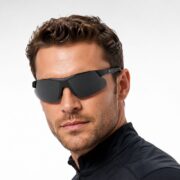 Okulary rowerowe do biegania sportowe przeciwsłoneczne z polaryzacją czarne - PZ 449-1 - obrazek 2
