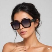 Okulary przeciwsłoneczne damskie z polaryzacją brązowe muchy - PZ 1040-13 - obrazek 2