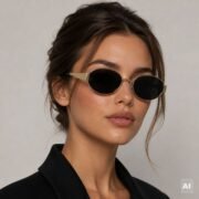 Okulary przeciwsłoneczne damskie czarne retro vintage - CT 214-16 - obrazek 2