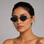 Okulary przeciwsłoneczne damskie z polaryzacją czarne retro vintage - PZ 127-16 - obrazek 2