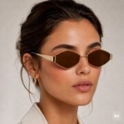 Okulary przeciwsłoneczne damskie z polaryzacją brązowe retro vintage - PZ 127-2 - obrazek 2