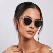 Okulary przeciwsłoneczne damskie z polaryzacją czarne retro vintage kocie - PZ 130-4 - obrazek 2