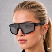Okulary rowerowe do biegania fotochromowe przeciwsłoneczne sportowe czarne - PZ 374F-1 - obrazek 2