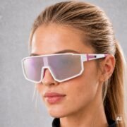 Okulary rowerowe do biegania fotochromowe przeciwsłoneczne sportowe różowe - PZ 374F-6 - obrazek 2