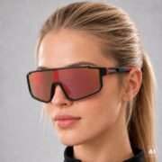 Okulary rowerowe do biegania fotochromowe przeciwsłoneczne sportowe czerwone - PZ 374F-8 - obrazek 2