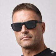 Bardzo duże okulary przeciwsłoneczne męskie z polaryzacją czarne - PolarZONE 446-8 - obrazek 2