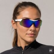 Okulary rowerowe do biegania sportowe przeciwsłoneczne z polaryzacją zielone lustrzane - PolarZONE 448-11 - obrazek 2