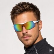 Okulary rowerowe do biegania sportowe przeciwsłoneczne z polaryzacją czerwone lustrzane - PolarZONE 448-8 - obrazek 2