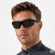 Okulary rowerowe do biegania sportowe przeciwsłoneczne z polaryzacją czarne - PolarZONE 449-1M - obrazek 2