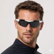 Okulary rowerowe do biegania sportowe przeciwsłoneczne z polaryzacją czarne - PolarZONE 449-5 - obrazek 2