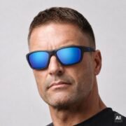 Bardzo duże okulary przeciwsłoneczne męskie z polaryzacją niebieskie lustrzane - PolarZONE 452-10 - obrazek 2