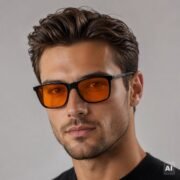 Pomarańczowe okulary blokujące niebieskie światło przed snem - PZ-760B-1 - obrazek 2
