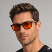 Pomarańczowe okulary blokujące niebieskie światło przed snem - PZ-760B-1M - obrazek 2