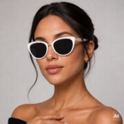 Okulary przeciwsłoneczne damskie z polaryzacją czarne kocie oczy - PZ-818-5 - obrazek 2