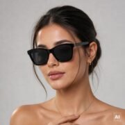 Okulary przeciwsłoneczne damskie z polaryzacją czarne nerdy - PZ 943-1 - obrazek 2