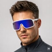 Okulary rowerowe do biegania przeciwsłoneczne polaryzacyjne sportowe fioletowe - SP350-BW - obrazek 2