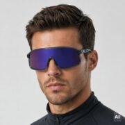Okulary rowerowe do biegania przeciwsłoneczne polaryzacyjne sportowe fioletowe - SP350-DGP - obrazek 2