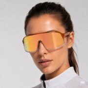 Okulary rowerowe do biegania fotochromowe przeciwsłoneczne sportowe złote - SP350-G - obrazek 2