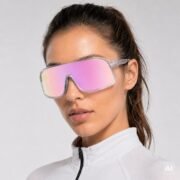 Okulary rowerowe do biegania fotochromowe przeciwsłoneczne sportowe różowe - SP350-LG - obrazek 2